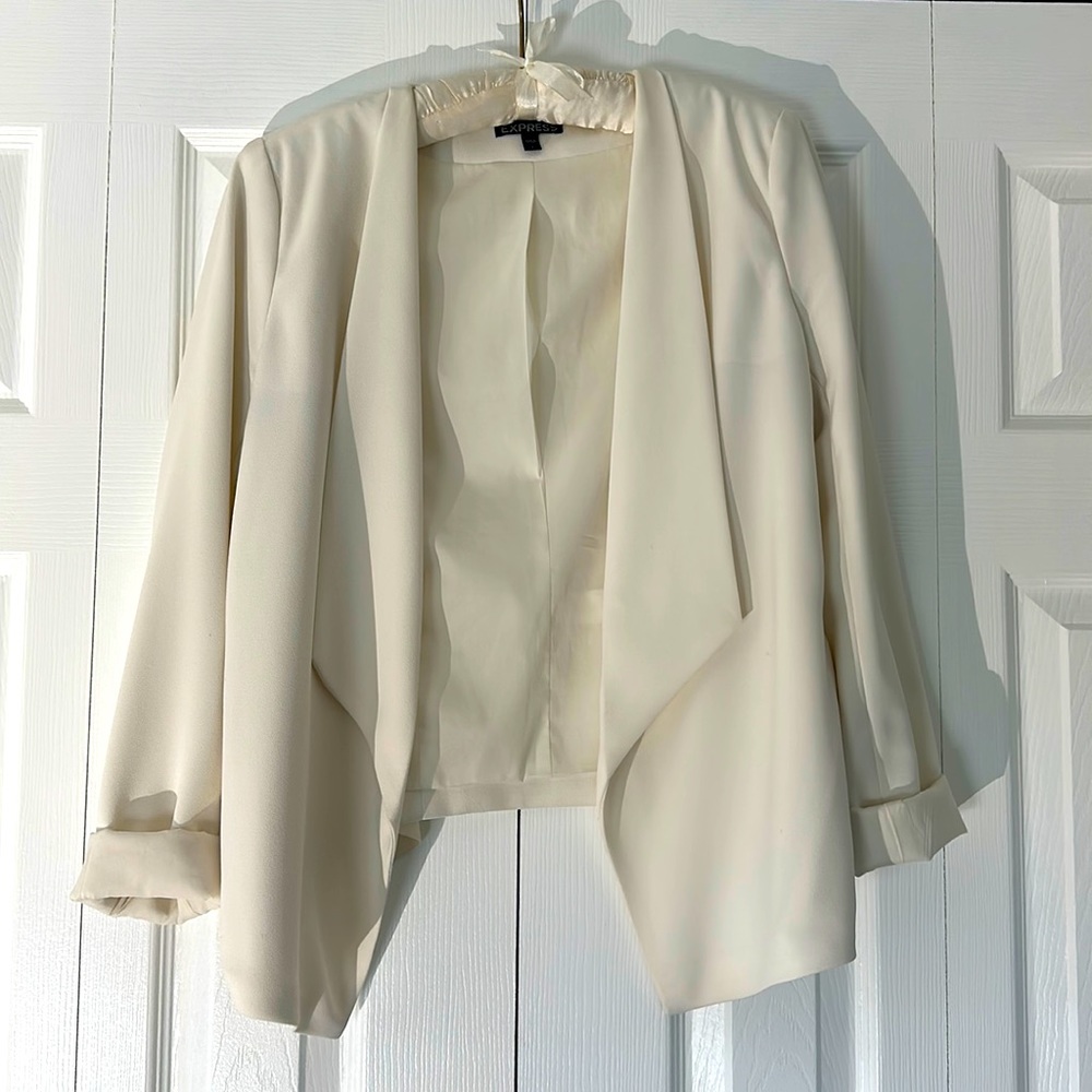 Express crepe drape blazer with pockets